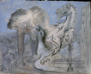  une - Faune cheval et oiseau 1936 Cubisme